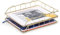 Exerz Letter Trays 2pcs Stackable Paper Sorter/Desk Organiser/File Holder - Wire Metal Golden Colour