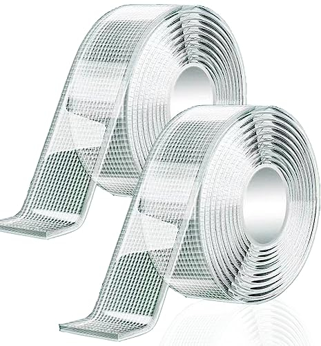 Doppelseitiges Klebeband Extra Stark Ablösbar, 6M Aufgerüsteter Bouki Nano Klebeband Spurlos, Rutschfest, Wiederverwendbar, Doppelseitig Klebend (2 Rollen:3CM*6M)