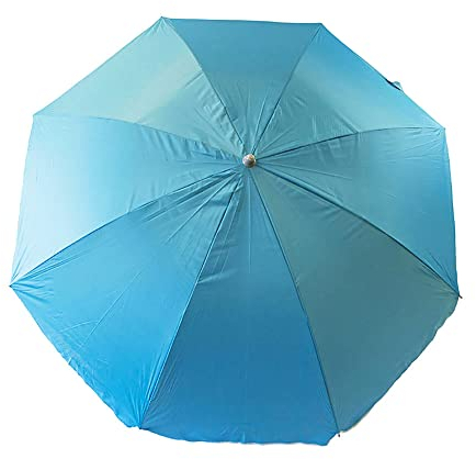fondosub Sonnenschirm für Strand, Nylon, UV-Schutz, 200 cm, neigbar, himmelblau