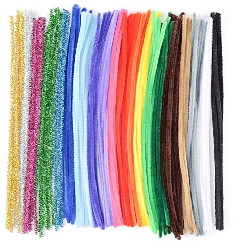 VAESSEN CREATIVE Juego de 100 piezas de lupa de colores para manualidades, alambre para manualidades, accesorios para manualidades, multicolor, incluye purpurina, 30 cm x 6 mm