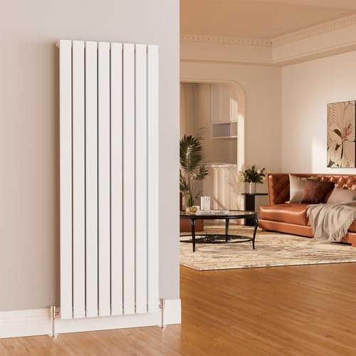 EMKE 1600 x 600 mm Radiator Cover White Vertical Radiator Tall Radiator Wall Mounted Modern Single Flat Panel Radiators Central Heating Radiator Bathroom Radiators for Bedroom Sitting Room