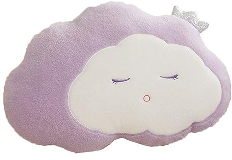 Herfair Wolken-Kissen,Wolkenförmige Plüsch Kuscheltier Flauschige Plüschtier Kind,Dekoration des Hauses, für Sofa im Wohnzimmer (Violett,28cm)