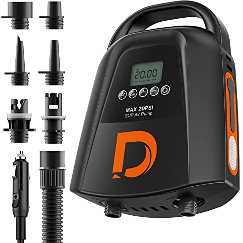 Dskeuzeew Rechargeable Paddle Pumps – 9000 mAh Pumps à air SUP électrique haute pression 20 psi avec gonflage à double étape, dégonflation, arrêt automatique