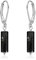 Silber Ohrringe Schwarz Onyx hängend zylindrische Ohrhänger mit Achat Brisur - Schmuck Geschenke für Damen, Kinder & Mädchen