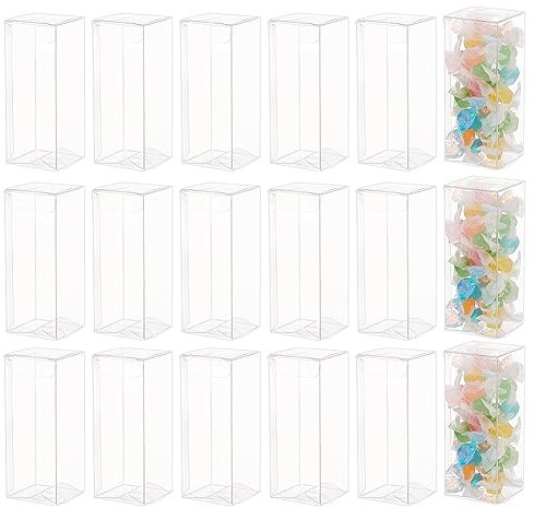 BENECREAT 40 pz Scatole per Bomboniere In PVC Trasparente Da 4x4x10 cm, Contenitori In Plastica Trasparente Rettangolari per Natale, Matrimonio, Partito, Bomboniere per Compleanni