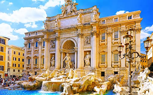 AmsoAn Rompecabezas para Adultos 1000 Piezas Fontana Di Trevi Roma Arquitectura Rompecabezas Juegos Educativos