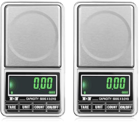 IMIKEYA 2stücke Digitale Juwelierwaage Präzisions-taschenwaage Für Schmuck Münzen Und Medikamente Mit Beleuchtetem Lcd-display Und -open-deckel Tragbar Und Genau