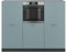 Vicco Küchenblock R-Line, Blau-Grau/Anthrazit, 180 cm ohne Arbeitsplatte
