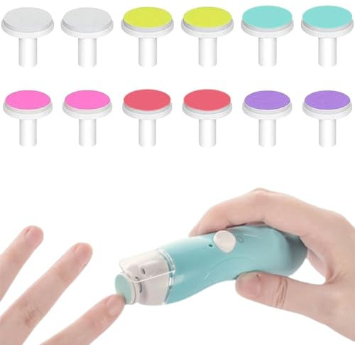 ZXUPOI 12 Almohadillas Cortaúñas Bebe Electrico Cabezas de Molienda de Reemplazo para Lima de Uñas para Bebé para Lima de Uñas para Bebés Cabezales Eléctricos para Moler Uñas para Recién Nacidos