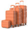 NUMADA - Kofferset 4 Stück Upfly T10 ABS. Handgepäck Koffer 55x40x20, Mittlerer Koffer 60L, Koffer Groß 78L und kulturbeutel. Gepäck-Sets Sicher und widerstandsfähig | Orange