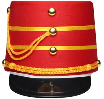 iiniim Marschband Hut Trommel Major Marching Band-Hut Kinder Nussknacker Hut Major-Hut Königliche Soldatenhut Cosplay Stage Performance Fasching Accessoires Typ D S