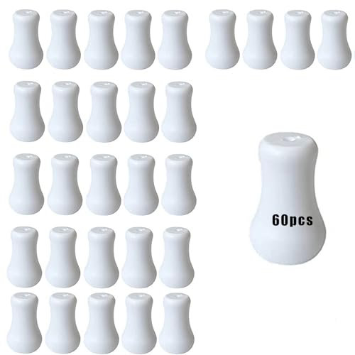 White Plastic Blind Pull Cord Knobs for Roman Shades - Water Drop Tassel, Venetian Blinds Rope Knobs Tassel Window Blind Cord Knobs Hardware Curtain Blind Cord End for Blinds (60Pcs)