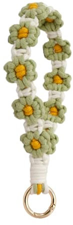 MULAIDI Schöner Schlüsselanhänger mit Blume, bunt, für Auto, Motorrad, Anhänger, Dekoration, Geschenk für Freundin, handgefertigter Schlüsselanhänger, lichtgrün
