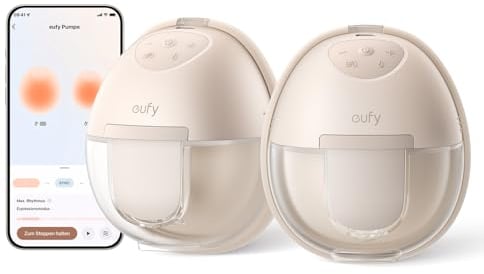 eufy Security Wearable Breast Pump S1 Electric Hands-Free Breast Pump with Heating Technology, App-Controlled Smart Rhythm, Hospital-Grade Suction, Portable Design, Leak-Proof and Ultra-Quiet
