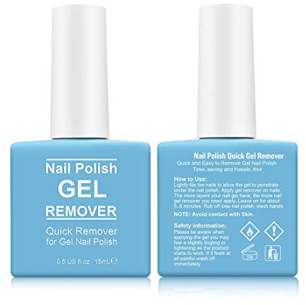 Remover Semipermanente Unghie, 2PCS 15Ml Solvente Per Smalto Semipermanente, Rimuovi Semipermanente Unghie, Rimuovi Smalto In 3-5 Minuti, Gel Polish Remover, Facile Da Usare Senza Ferire Le Unghie