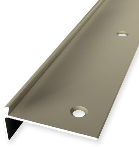 Treppenkantenprofil 21 x 48 x 2500 mm Winkelprofil Aluminium hochwertig Versenkt Gebohrt Sand Einfasshöhe 5 mm Küberit