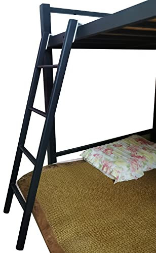 Etagenbett-Hochbett-Hakenleiter, Metall-Etagenbettleiter mit Beschlag, Etagenbettleiter für Kinderzimmer/Schlafsaal/Wohnmobil, Tragkraft 150 kg (Farbe: Schwarz, Größe: 150 cm)