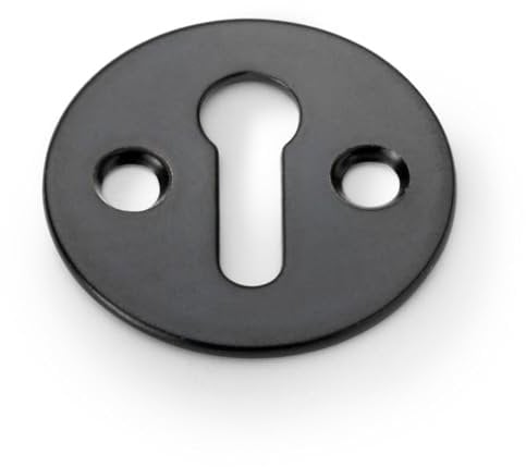 Round Victorian Standard Lock Profile Escutcheon - Matt Black Door Key Plate