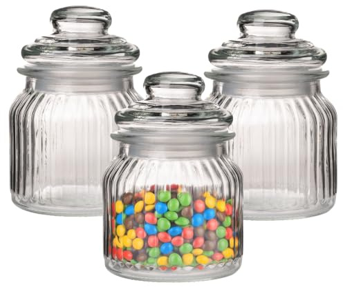 Annastore 2 x Vorratsglas mit Glasdeckel Bonboniere - H 14 cm - 650 ml | Aufbewahrungsgläser - Vorratsglas mit Deckel - Vorratsbehälter aus Glas mit Deckel