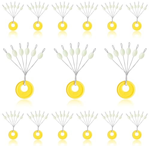 Tovbmup Gummistopper Angeln 6 in 1 Gummiperlen Angeln,Stopper Angeln,Silikonstopper,Posenstopper,Gummistopper Schnurstopper Angeln,Geeignet zum Angeln