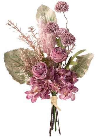 MEIVINES Kunstblumen Künstliche Blumen Deko Hortensien Kunstblumen Blumenarrangements Frühlingsblumen Künstlich für Zuhause Blumenstrauß Hochzeit Garten Festival Dekor (Rose)