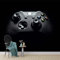 Papier peint photo de manette noire pour chambre à coucher, chambre d'enfant, salon - 150 x 105 cm - Thème jeu vidéo - Décoration d'intérieur
