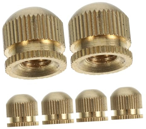 6 Stück M5 Deckenlampen Schraubkappen aus Kupfer für Sichere Verbindung | Goldfarben, 5mm Durchmesser und Präzisionsgewinde, Passendes Zubehör für Hängeleuchten und Deckenleuchten
