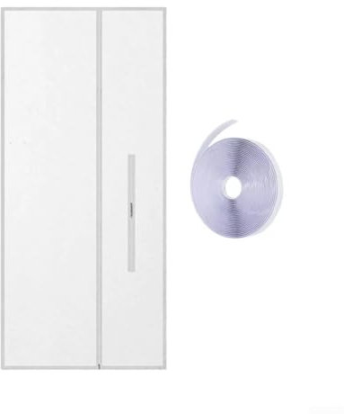 Zilimontt Portable Air Conditioner Door Seal 210x90cm White Oxford Fabric Easy Install No Drilling for Mobile AC Exhaust Hose
