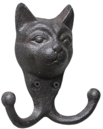 MagiDeal Crochets muraux en forme de tête d'animal, accessoire polyvalent pour porte-manteau, garage, jardin, clés rustiques, peignoirs, porte-serviettes, Chat