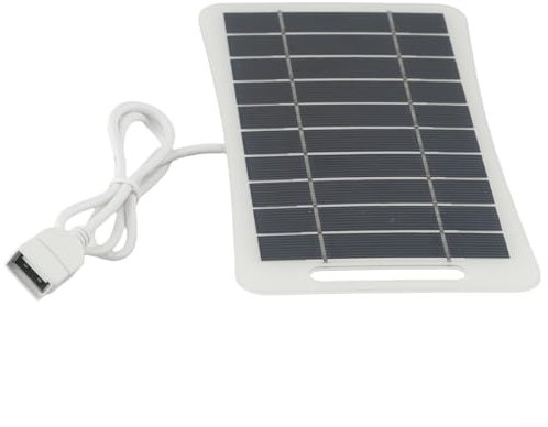 Panel solar, cargador de banco de energía para teléfono móvil al aire libre, 5 W 5 V con salida USB, cargador solar portátil para batería de 3.7 V, con asa