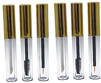 minkissy 6stücke Leere Makeup-flaschen Für Lippenstift Eyeliner Und Wimpernbürsten Goldene Sub-packaging Flaschen Für Diy Kosmetik Und Lippenpflege