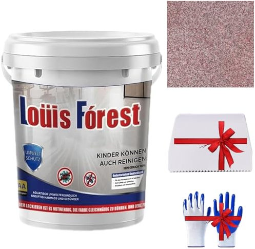 Louis Forest High Gloss Marble Effect Epoxy Floor Paint, Waterproof, Non-Slip, Durable, Eco-Friendly, Quick-Drying, Suitable for Cement, Tile, Marble, Garage, Warehouse, Pink