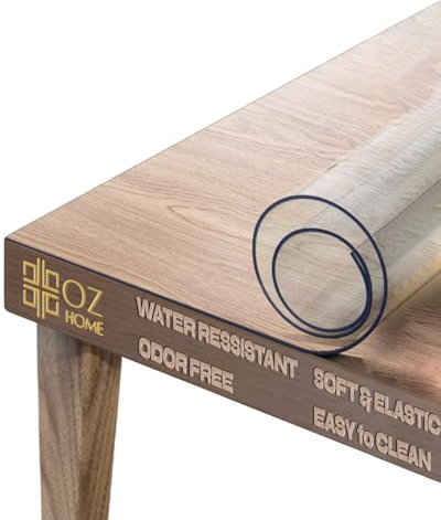 OZ HOME Mantel PVC Transparente 1.7 mm — 80X160cm - Mantel Antimanchas Y Protector Mesa Transparente - Manteles De Mesa Antideslizante/Antiarañazos - Mantel Exterior Fácil Limpieza/Uso Alimentario