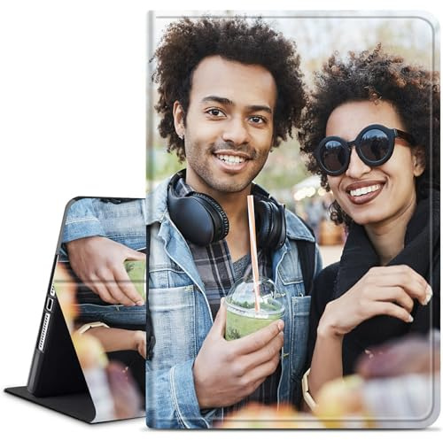 Dikoer for iPad Air 11 Inch 7th/6th Generation M3/M2 2025/2024, iPad Air 5th/4th Gen 2022/2020 10.9 Inch Tablet Case, Slim Kickstand Stand Leather Smart Cover with Auto Wake/Sleep, Customized