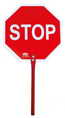 blendend Stopp-Schild mit Metallgriff, robust und leicht zu halten, ideal für Verkehr und Verkehrssicherheit.