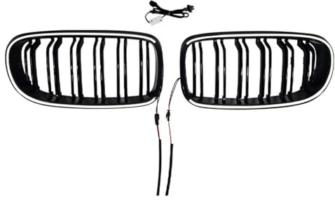 Rejilla frontal de coche con LED para BMW E90 E91 325i 328i 2009-2011 LCI negro