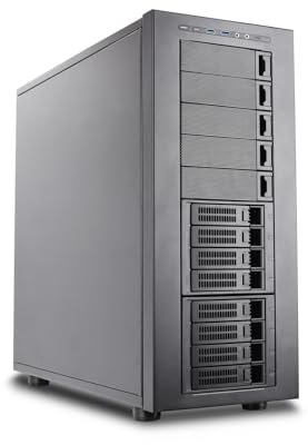 Rosewill THOR NAS Pro - Full Tower Workstation Case | Server Chassis | Supports up to 8 3.5 Hot-Swap 3.5/2.5 SATA/SAS and 2 2.5 SSD | E-ATX Compatible | 1x 140mm PWM Fan | USB 3.2 Type-C | AI, NAS