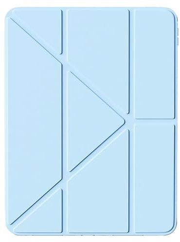 A-BEAUTY Hülle Kompatibel mit Samsung Galaxy Tab S6 Lite 10.4 Zoll 2024/2022/2020 mit S Pen Halter, Stoßfeste Klar Cover, 6-in-1 Y-Förmige Trifold Ständer, Auto Schlafen/Wachen, Hellblau