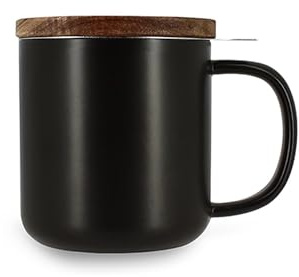 OGO LIVING - Tisanière juliet 300ml en grès noir avec couvercle bois d'acacia - 7912174
