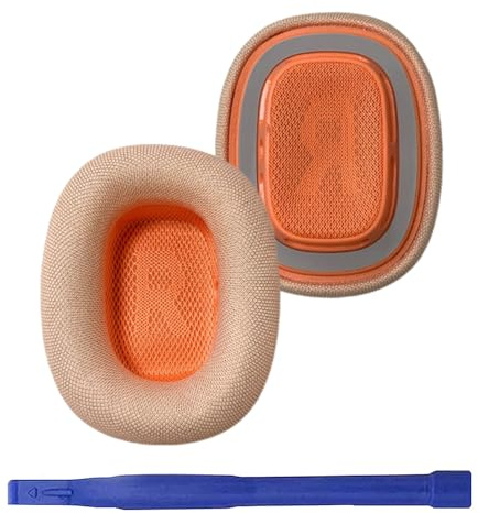 umvowuxa Almohadillas de repuesto para auriculares AirPods Max, con cómodo tejido de malla y esponja de memoria elástica (color naranja)