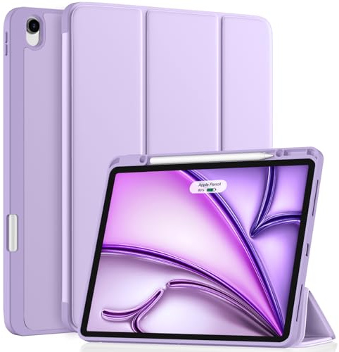 Vobafe Case for iPad Air 13 Inch M4/M3/M2 (2026/2025/2024) with Pencil Holder, Slim Folio Stand Protective Tablet Cover, Multi-Angle Viewing, Auto Wake/Sleep, Lavender