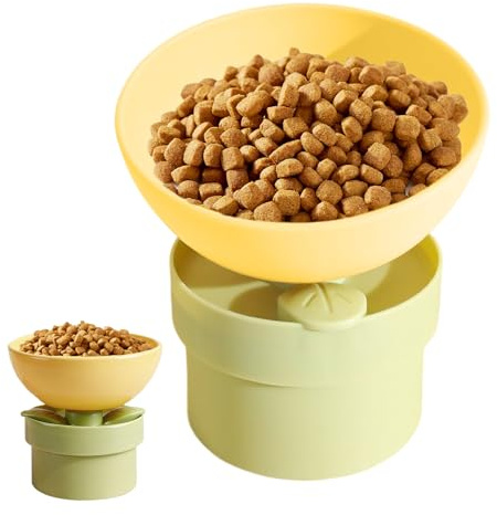Cat Bowls | 15° Tilt Feeder for Neck Fatigue Relief - Detachable Kitten Bowl | For Cats, Kittens, Puppies And Pets At Home,