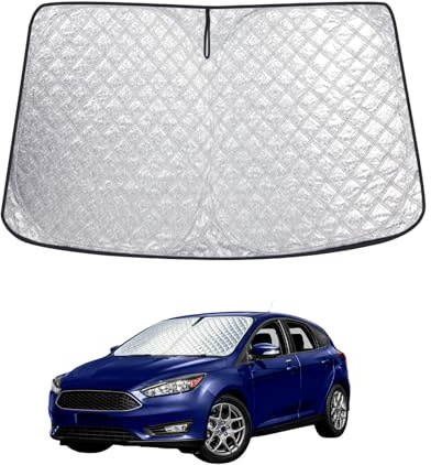 Parasol para parabrisas delantero del coche, plegable, compatible con Ford Focus MK3 2010-2018, parabrisas interior engrosado y plegable para protección UV y contra el calor