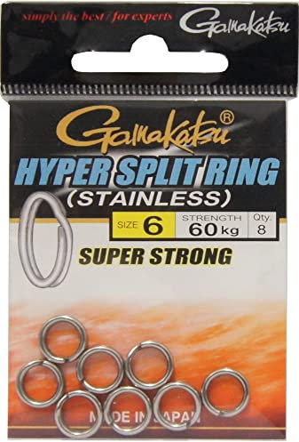 Gamakatsu Hyper Split Ring Black Nickel Sprengringe, Größe:6