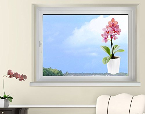 Klebefieber Fenstersticker Pinke Orchideen B x H: 13cm x 30cm
