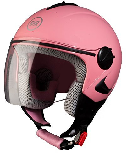 BHR Casque Demi Jet Enfant, Rose, 51-52 (M)