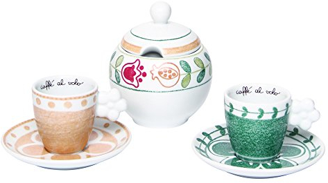 THUN ® - Set 2 tazzine caffè con zuccheriera Orianne