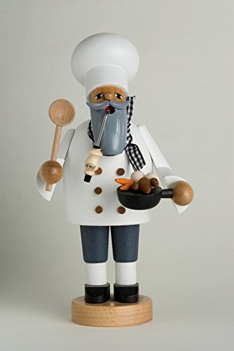 Rudolphs Schatzkiste Räuchermann Koch mit Pfanne BxTxH= 10x9x21cm NEU Rauchen Rauchfigur Rauchmann Räucherfigur Räucherkerze Smoker Kerze Figur Mann Holz Seiffen Erzgebirge Holz Schnee Dekoration