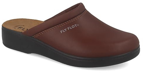 Fly Flot | Man Professional, Zoccoli Sanitari Uomo, Ciabatta con Tomaia in Pelle e Sottopiede in Pelle Scamosciato, Testa di Moro, 43
