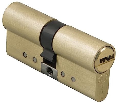 Amig - Cilindro de seguridad - Cerradura para puertas - Antiganzúa y Antibumping - Bombín Antiextracción y Antirotura - Incluye 5 llaves - Dorado mate - Medidas: 90 (45-45) mm